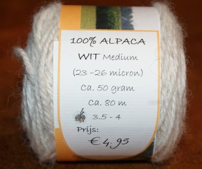 Alpacawol 50 gr wit